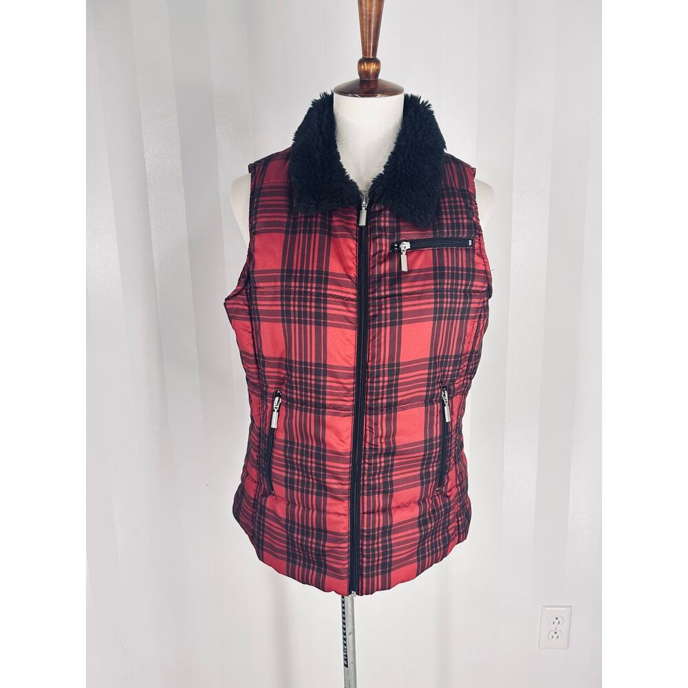 GREAT NORTHWEST Women’s Red/Black Puffy Zippered Vest Sz M